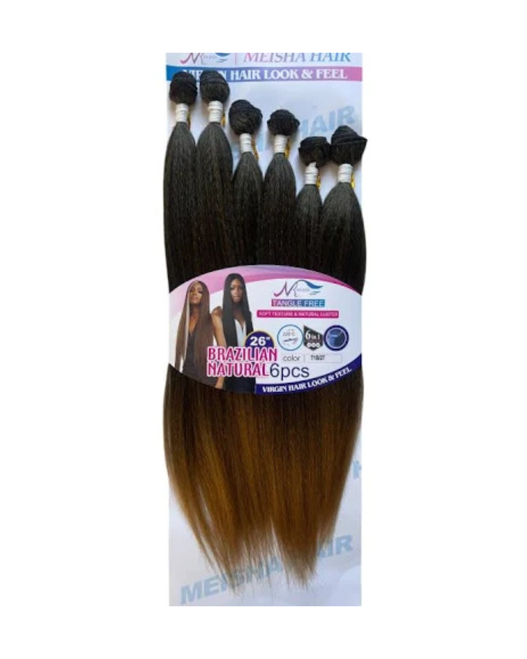 All In One Pack Bundles - Straight Human Touch Hair Blend -26 Inch - Color 1/27