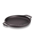 28cm Ribbed Cast Iron Frying Pan Skillet Coating Steak Sizzle Platter