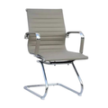 Classic Ribbed Pleather Visitors Chair - Grey