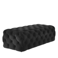 Ramon Deep Button Rectangular Linen Ottoman