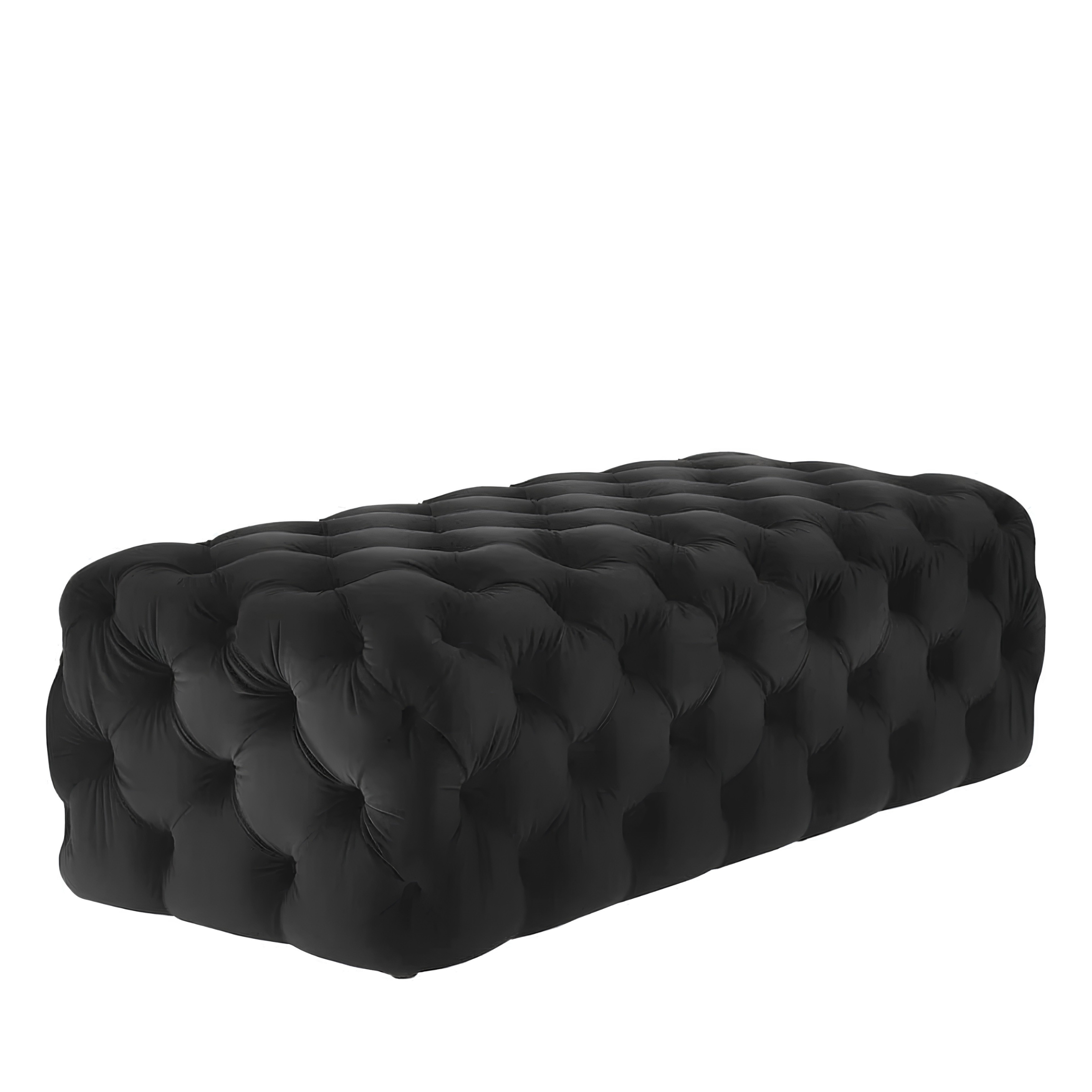 Ramon Deep Button Rectangular Linen Ottoman