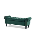 Velvet Storage Rectangular Ottoman Bench With 1 Pillow Mercer41 Upholstery Color: Green