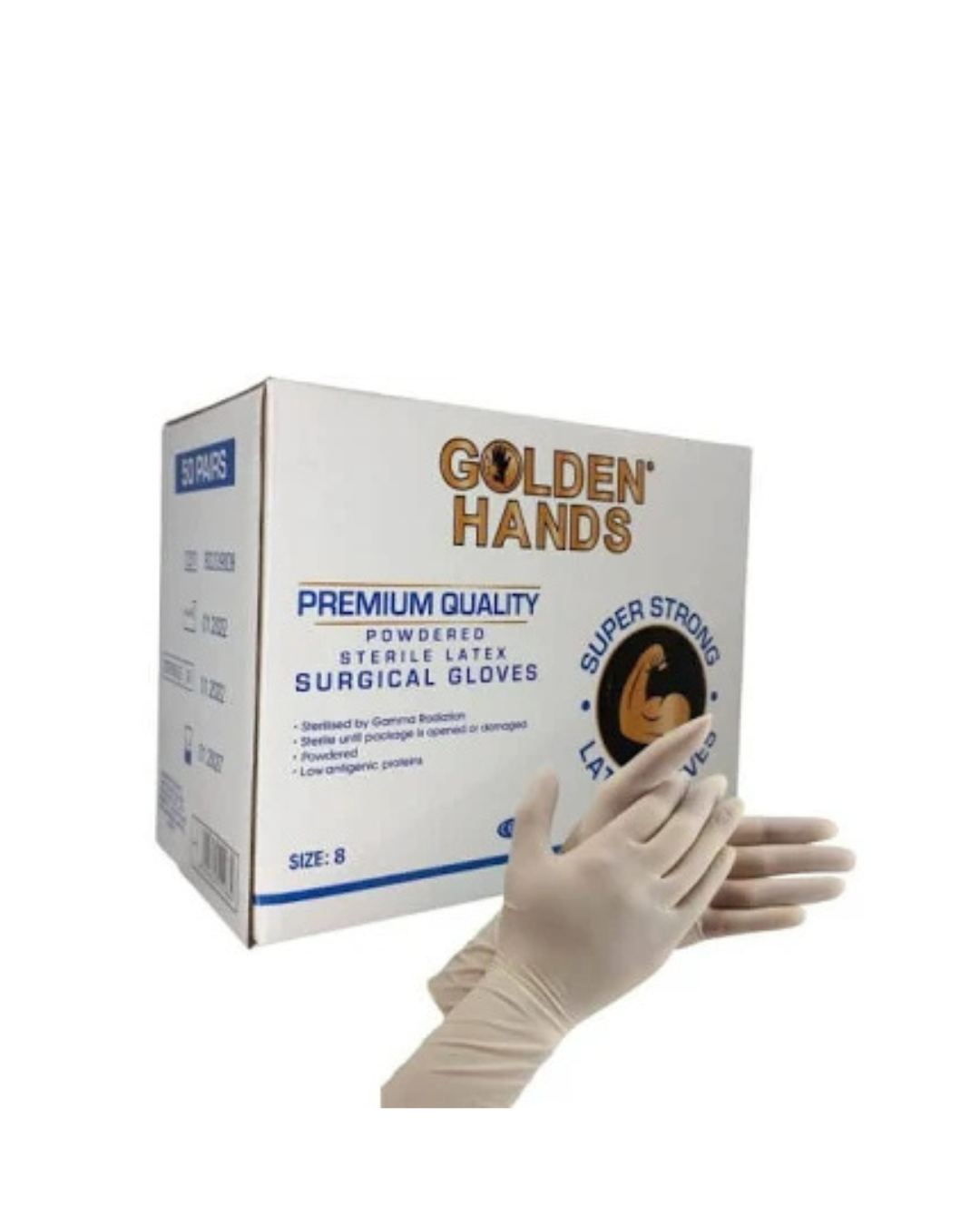 Powdered Sterile Latex Surgical Gloves (Golden Hands) 7.0