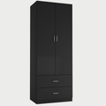 Black Wooden Clothing Cupboard