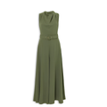 Olive Green Cowlneck Belted Jumpsuit
