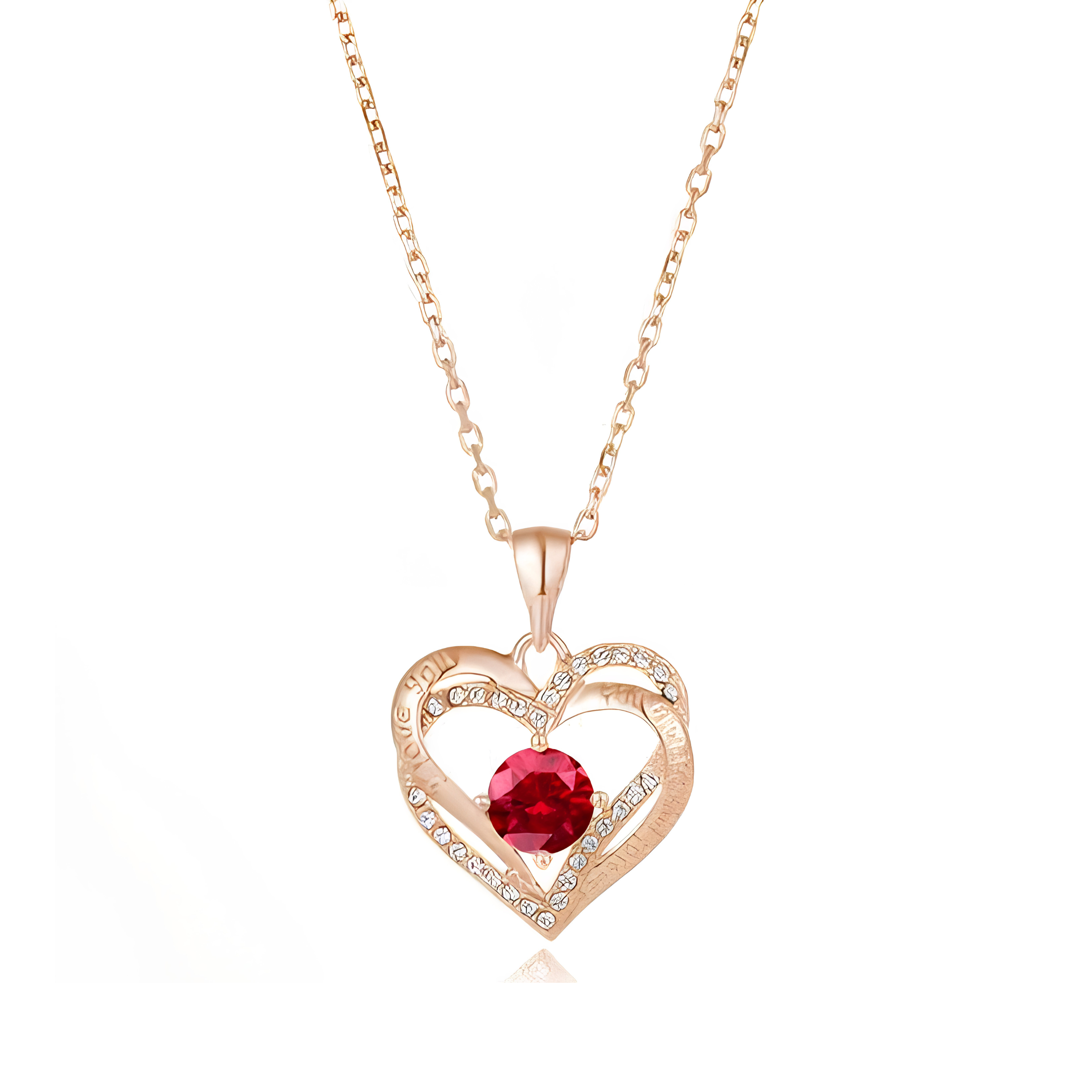 Crystalize I Love you.. July Birthstone Necklace with Swarovski Crystals