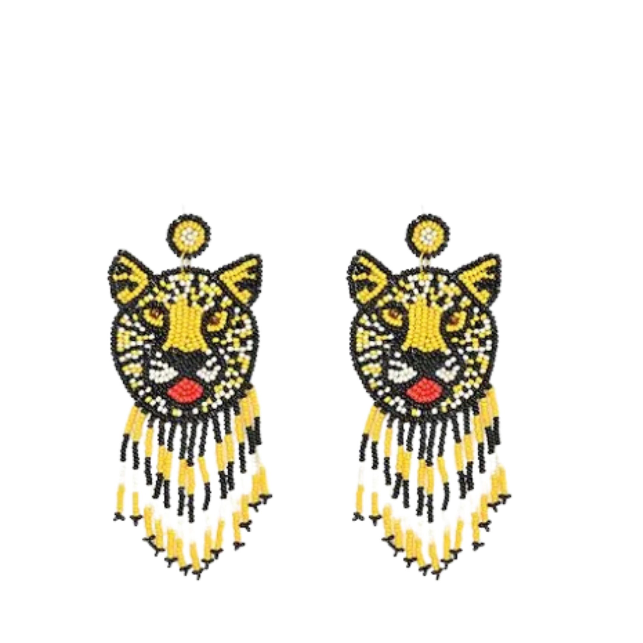 Tiger beaded earrings