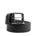 Kiton Black Leather Crocodile Belt