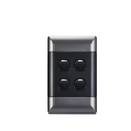 NEU 4x2 4-Lever 1-Way Switch - Silver
