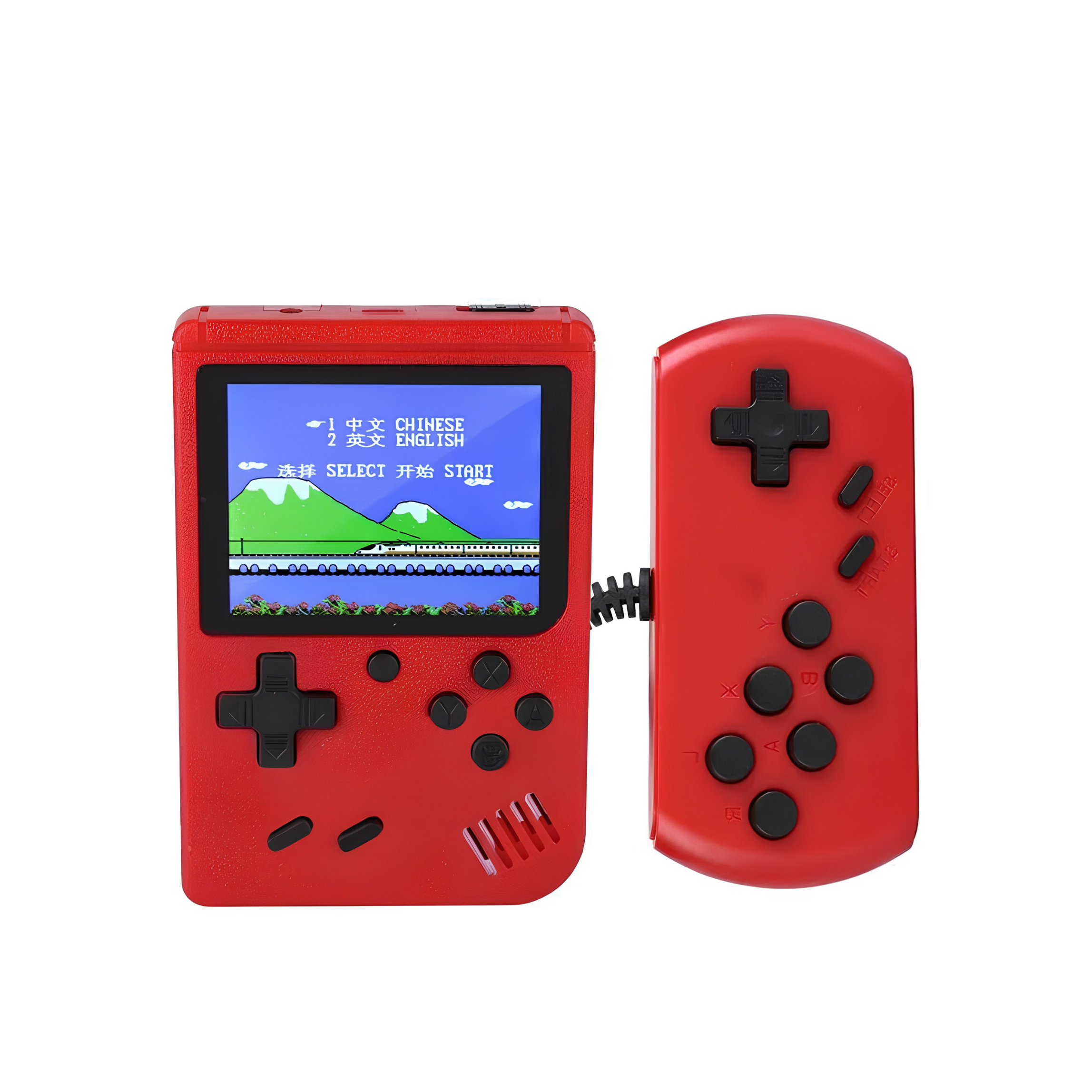Handheld Game Console - Portable - Rechargeable - 500 Games RED