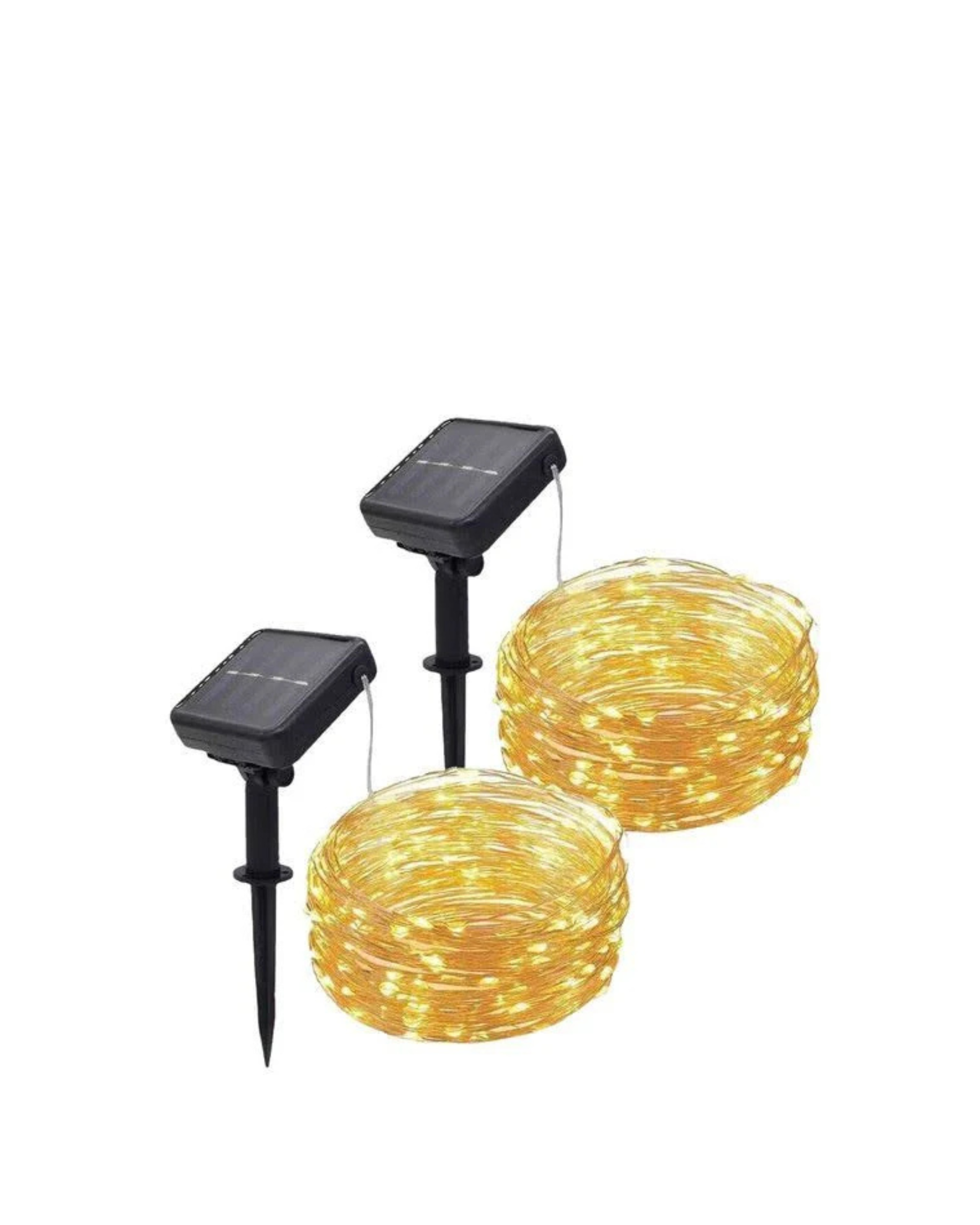 2 Pack 22m and 200 LED Solar String Lights