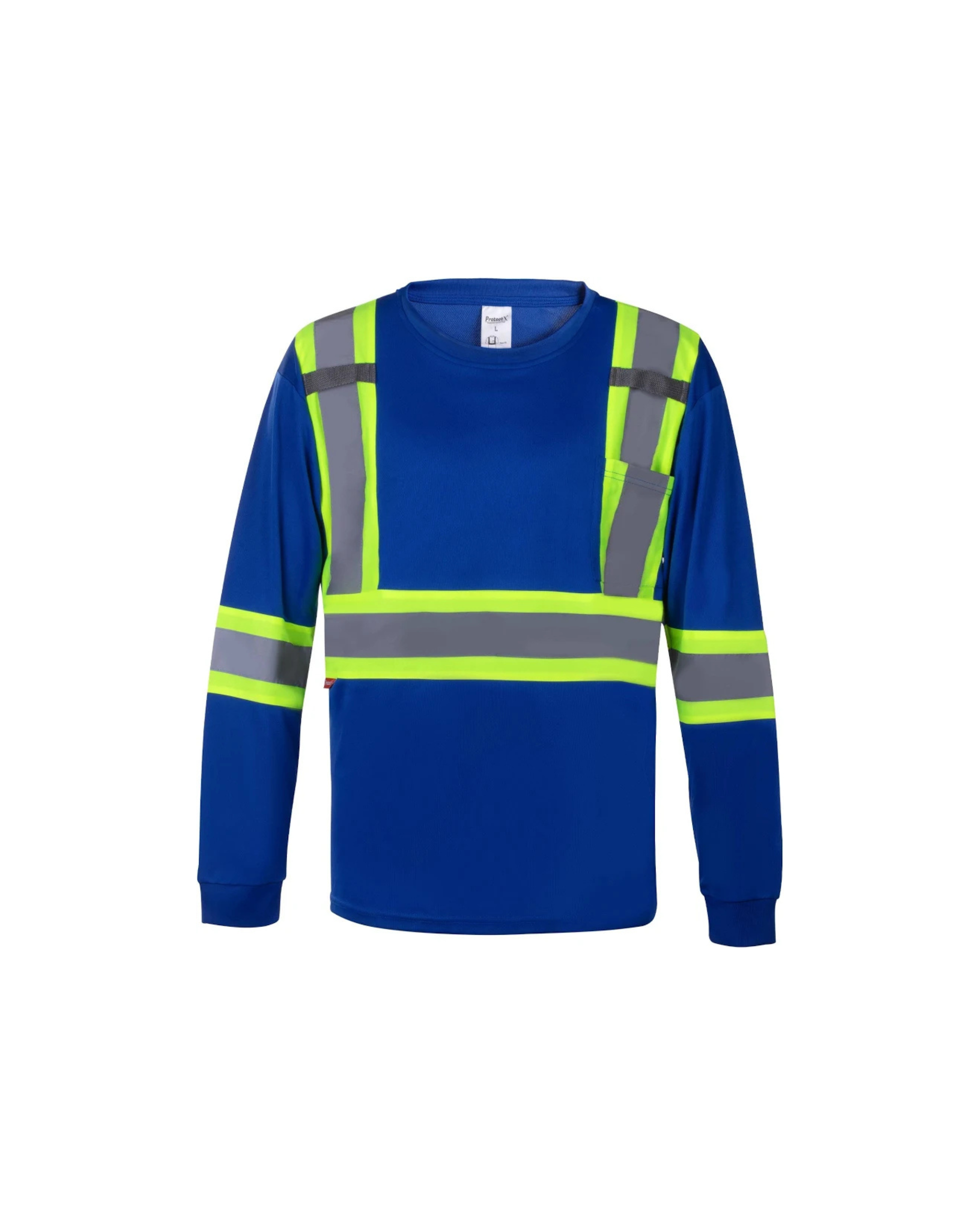 ProtectX 3-Pack Men's High Visibility Heavy Duty Breathable Long Sleeve Reflective Safety T-Shirts for Work Warehouse Construction