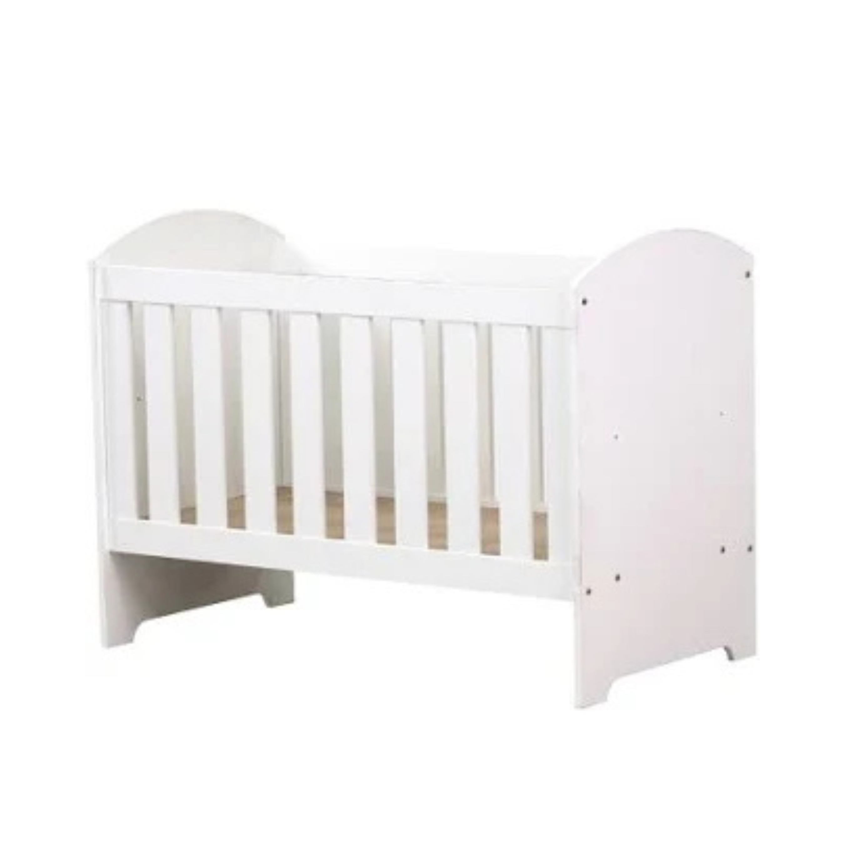 White Steel & Rose Mia Cot with Mattress