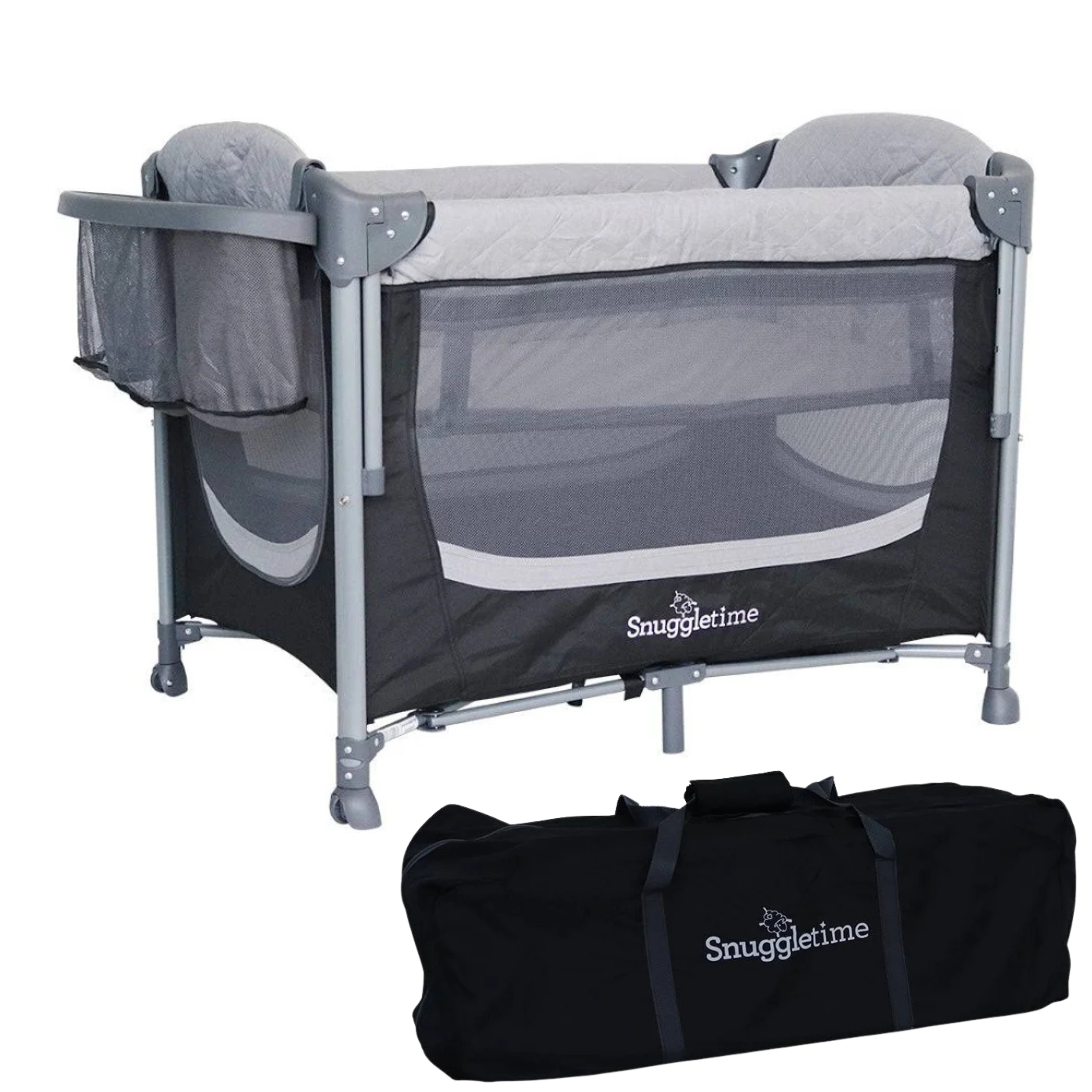 Snuggletime Quilted Co-Sleeper Camp Cot with Mosquito Net