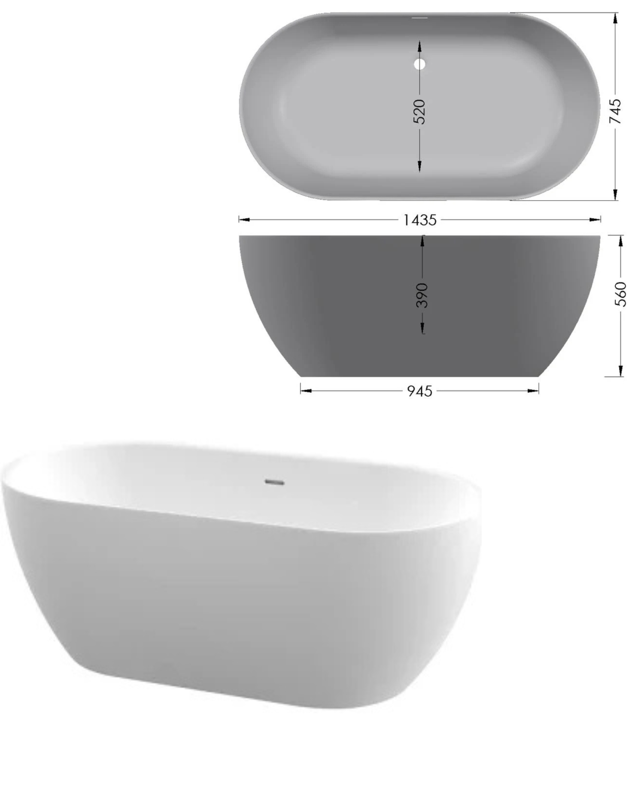 Classique Freestanding Bath White