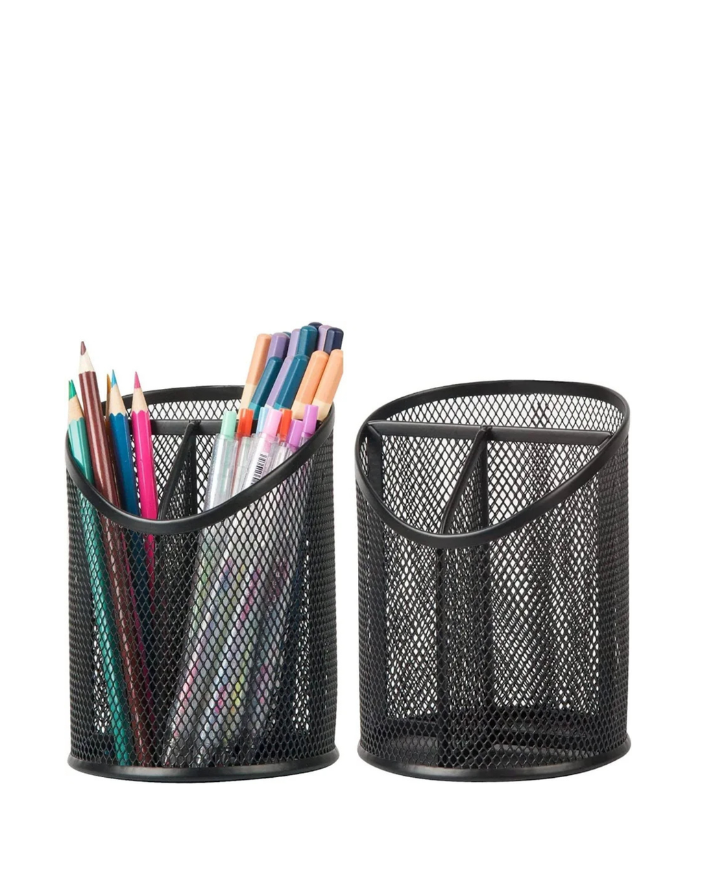 Delifox 2 Pack Pen Holder Pen Organizer for Desk Mesh Round Pencil Holder
