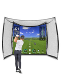 GoSports Range Cage 10 ft x 8 ft Golf Practice Hitting Net with Impact Screen