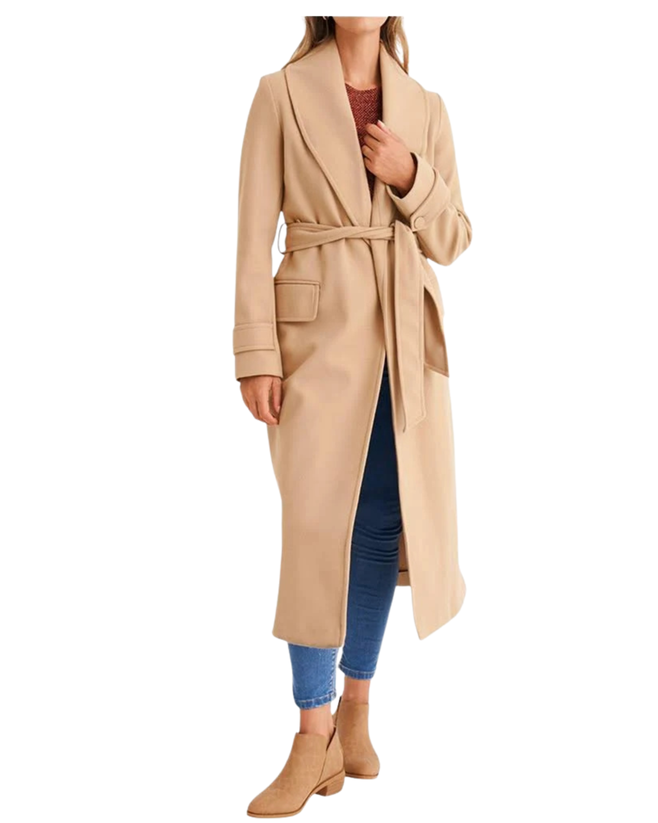 Beige Long Trench Coat