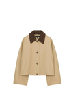 Short Trench Coat With Combined Collar