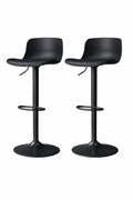 Modern Bar Stools Set Adjustable Swivel Bar Chairs with Back PU Leather