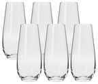 Crystal Stemless Bubbly Flute Glass 230ml x6