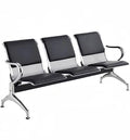 Waiting room bench chair with 3 black ergonomic seats
