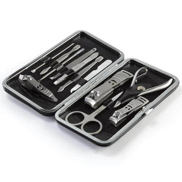 Premium Manicure Pedicure Set Nail Clippers Kit - 12 Piece Stainless Steel