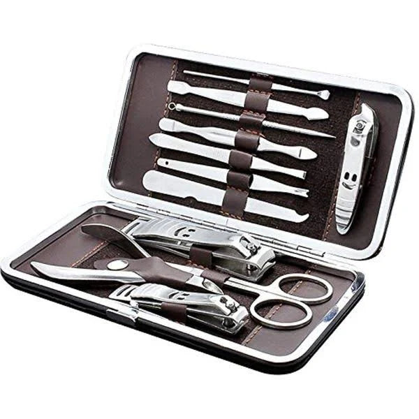 Premium Manicure Pedicure Set Nail Clippers Kit - 12 Piece Stainless Steel