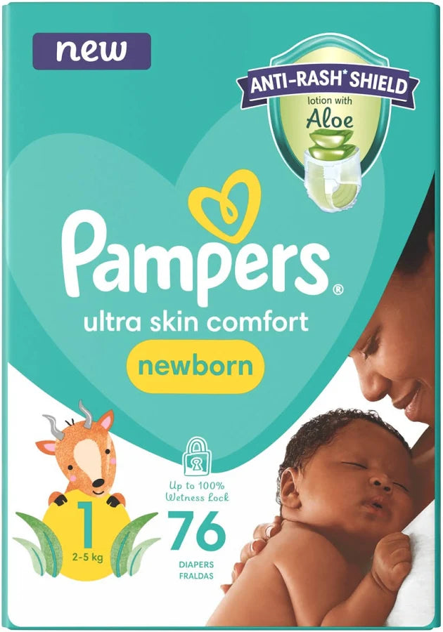Pampers New Baby-Dry Value Pack Size 1 76 Nappies